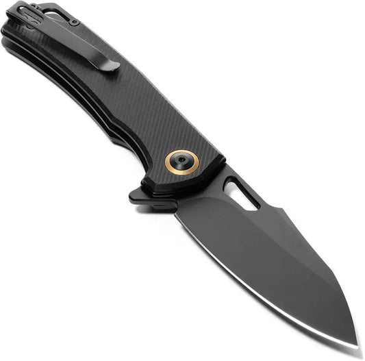 Patriot Tactical Shadowhawk Linerlock - Black Oxide Drop Point Blade With G10 Handle And Pocket Clip by Patriot Tactical