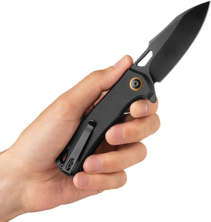 Patriot Tactical Shadowhawk Linerlock - Black Oxide Drop Point Blade With G10 Handle And Pocket Clip by Patriot Tactical