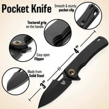 Patriot Tactical Shadowhawk Linerlock - Black Oxide Drop Point Blade With G10 Handle And Pocket Clip by Patriot Tactical