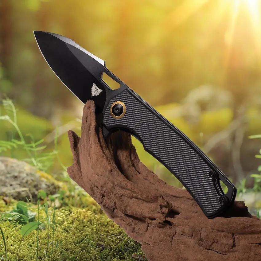 Patriot Tactical Shadowhawk Linerlock - Black Oxide Drop Point Blade With G10 Handle And Pocket Clip by Patriot Tactical