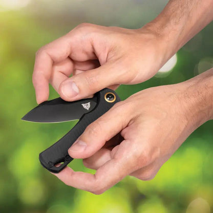 Patriot Tactical Shadowhawk Linerlock - Black Oxide Drop Point Blade With G10 Handle And Pocket Clip by Patriot Tactical