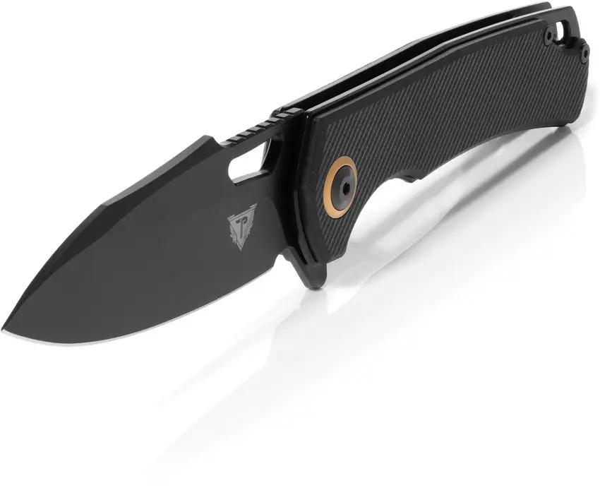 Patriot Tactical Shadowhawk Linerlock - Black Oxide Drop Point Blade With G10 Handle And Pocket Clip by Patriot Tactical