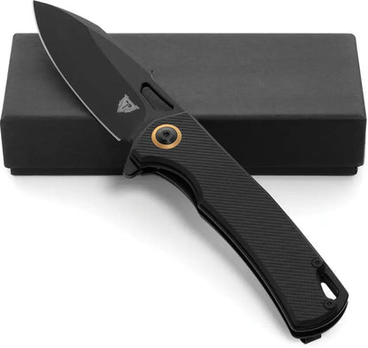 Patriot Tactical Shadowhawk Linerlock - Black Oxide Drop Point Blade With G10 Handle And Pocket Clip by Patriot Tactical