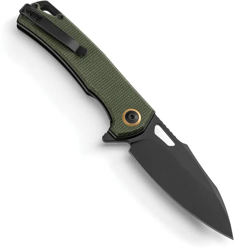 Patriot Tactical Shadowhawk Linerlock - Green G10 Handle And 3 Inch Black Oxide Blade Pocket Knife by Patriot Tactical