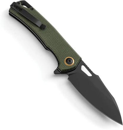Patriot Tactical Shadowhawk Linerlock - Green G10 Handle And 3 Inch Black Oxide Blade Pocket Knife by Patriot Tactical