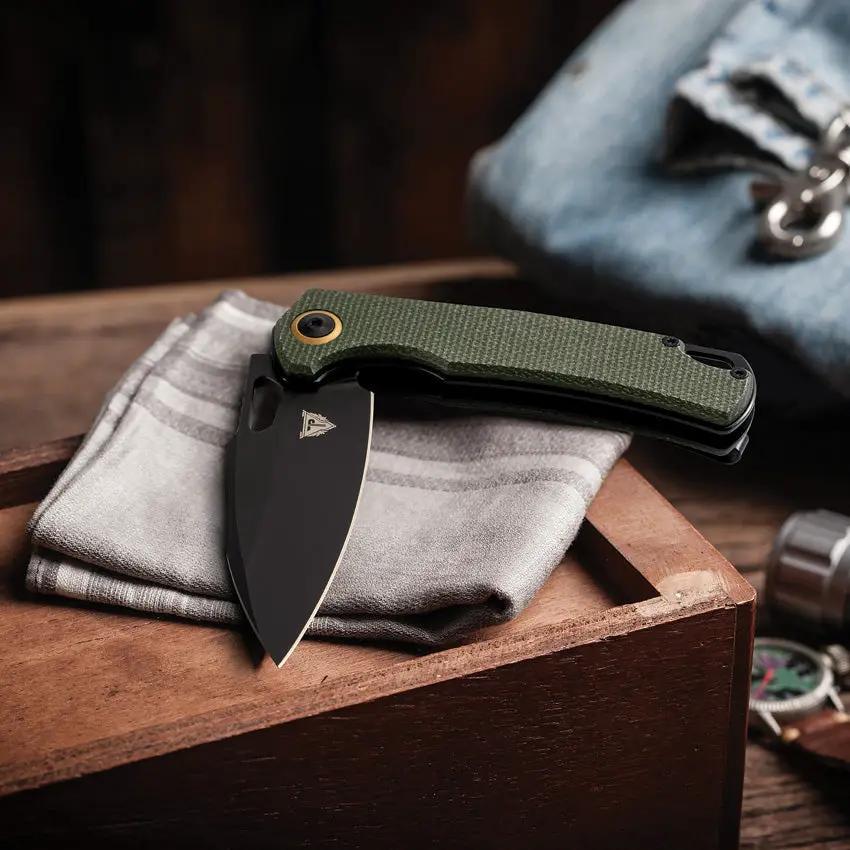 Patriot Tactical Shadowhawk Linerlock - Green G10 Handle And 3 Inch Black Oxide Blade Pocket Knife by Patriot Tactical