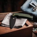 Patriot Tactical Shadowhawk Linerlock - Green G10 Handle And 3 Inch Black Oxide Blade Pocket Knife by Patriot Tactical