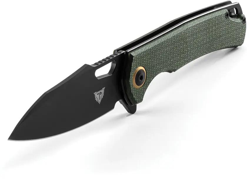 Patriot Tactical Shadowhawk Linerlock - Green G10 Handle And 3 Inch Black Oxide Blade Pocket Knife by Patriot Tactical