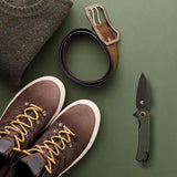 Patriot Tactical Shadowhawk Linerlock - Green G10 Handle And 3 Inch Black Oxide Blade Pocket Knife by Patriot Tactical
