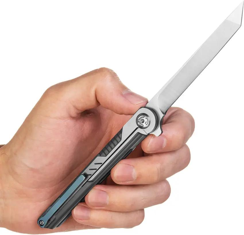 Patriot Tactical Slim Jim Framelock Knife - Satin Stainless Tanto Blade Two-Tone Handle Pocket Clip by Patriot Tactical