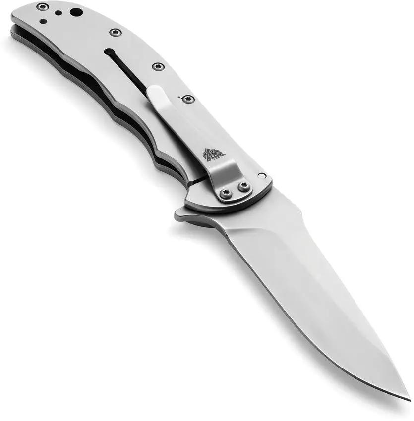 Patriot Tactical Viper Framelock - Assisted Opening Folding Knife With 3.25in Blade Bead Blast Stainless by Patriot Tactical
