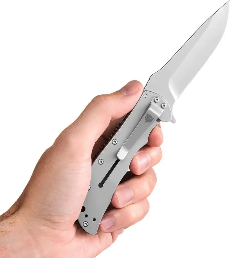 Patriot Tactical Viper Framelock - Assisted Opening Folding Knife With 3.25in Blade Bead Blast Stainless by Patriot Tactical