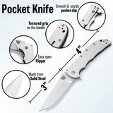 Patriot Tactical Viper Framelock - Assisted Opening Folding Knife With 3.25in Blade Bead Blast Stainless by Patriot Tactical