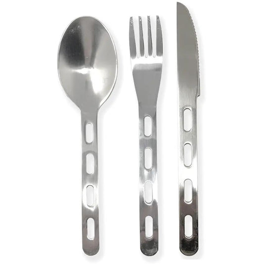 Pathfinder Utensil Set PFUS-103 Compact Durable Three Piece Camp Cutlery For Hikers And Travelers With Carabiner by Pathfinder