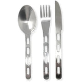 Pathfinder Utensil Set PFUS-103 Compact Durable Three Piece Camp Cutlery For Hikers And Travelers With Carabiner by Pathfinder
