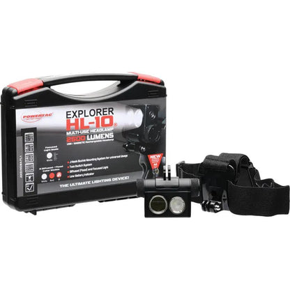 Powertac Explorer HL-10 Headlamp - Rechargeable Cree XHP50 LED With Diffused Flood And Focused Beam by Powertac
