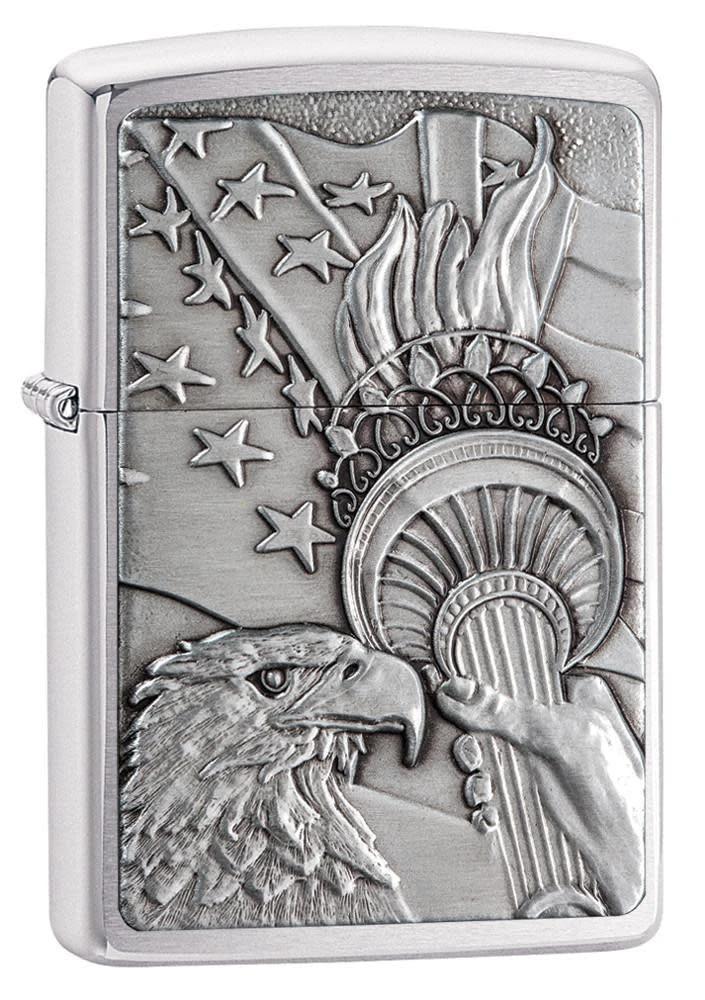 Patriotic Eagle Brushed Chrome Zippo Lighter by Zippo