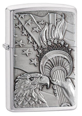 Patriotic Eagle Brushed Chrome Zippo Lighter by Zippo