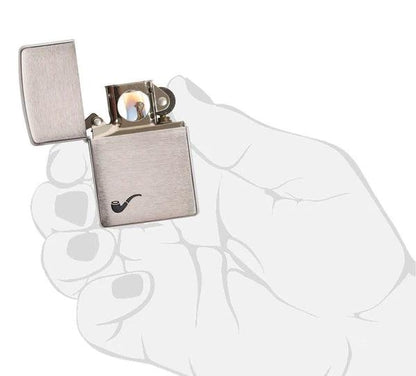 Zippo Pipe Brushed Chrome Windproof Lighter by Zippo