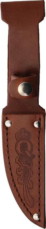 Queen Stag Small Hunter Knife - Full Tang Stainless Blade With Stag Handle And Leather Belt Sheath by Queen
