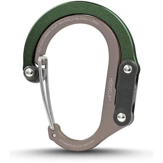 Heroclip Small Forest Green - 360 Degree Rotation, Holds Up To 50 Pounds, Folds For Carabiner by Heroclip