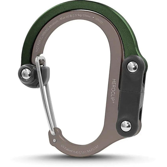 Heroclip Medium Forest Green - 360 Degree Rotation Carabiner Compatible Holds 60 Pounds Wide Gate by Heroclip