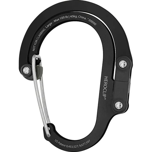 Heroclip Large Stealth Black - 360 Rotation And 100lb Capacity For Versatile Hanging by Heroclip