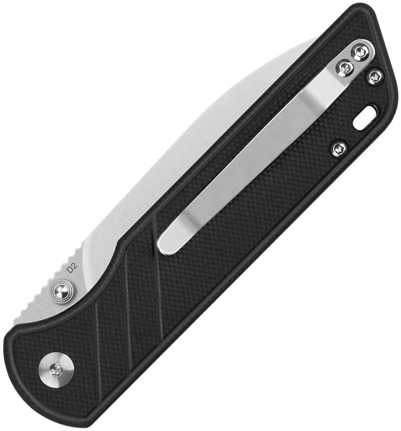 QSP Parrot Linerlock Knife Black V2 EDC Ready 4in Closed 3.25in D2 Satin Blade G10 Handle by QSP Knife