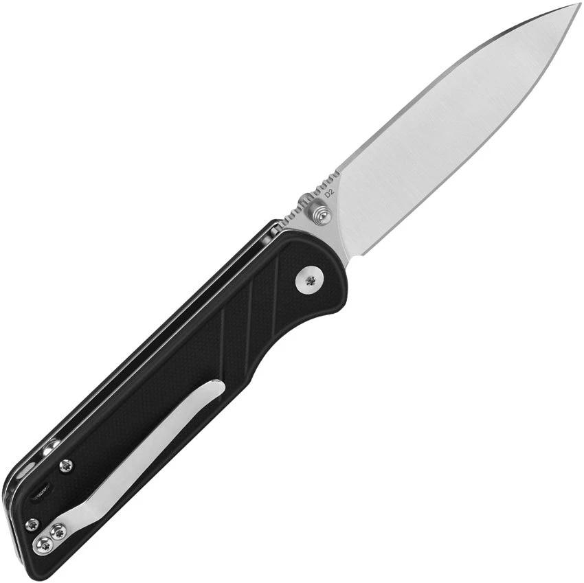QSP Parrot Linerlock Knife Black V2 EDC Ready 4in Closed 3.25in D2 Satin Blade G10 Handle by QSP Knife