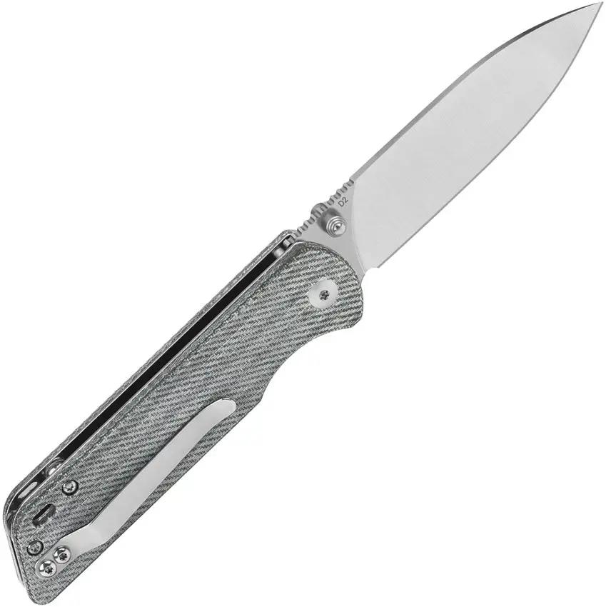 QSP Parrot Linerlock Denim V2 - Compact EDC Knife With D2 Satin Blade And Denim Micarta Handle by QSP Knife