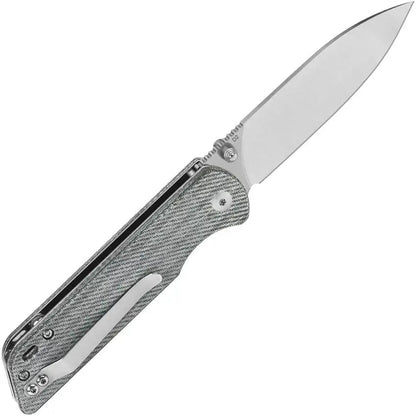 QSP Parrot Linerlock Denim V2 - Compact EDC Knife With D2 Satin Blade And Denim Micarta Handle by QSP Knife