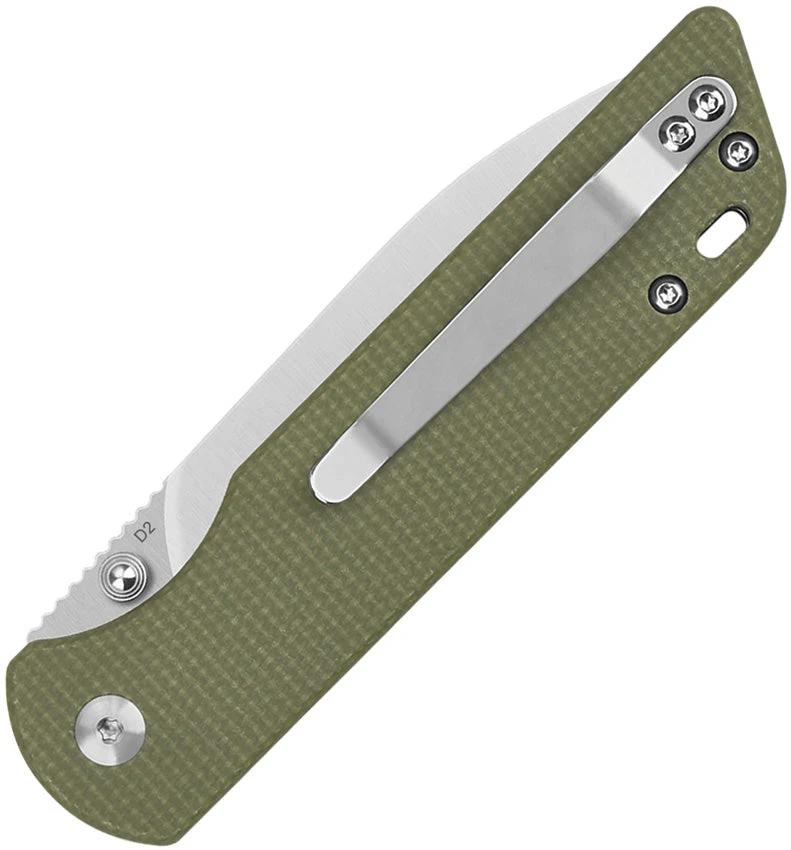 QSP Parrot Knife Linerlock EDC Enthusiasts Green Micarta Handle D2 Satin Spear Point Blade by QSP Knife