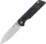 QSP Knife Parrot Linerlock V2 Blue CF QS102V2-H by QSP Knife