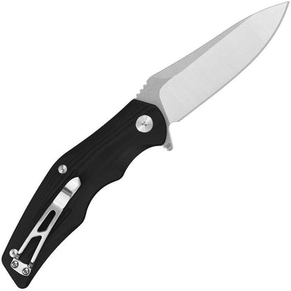 QSP Pangolin Linerlock Knife 3.75in D2 Blade Stonewash Satin Finish Black G10 For EDC Enthusiasts by QSP Knife