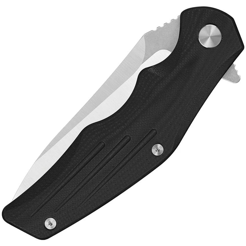 QSP Pangolin Linerlock Knife 3.75in D2 Blade Stonewash Satin Finish Black G10 For EDC Enthusiasts by QSP Knife