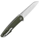 QSP Phoenix Linerlock Knife Green G10 3.75 Inch D2 Blade Stonewash Satin Finish - Ideal EDC Knife by QSP Knife