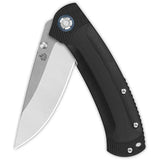 QSP Copperhead Linerlock Knife EDC Enthusiasts Compact Three Point Five Inch Blade 14C28N Black G10 Stonewash Satin Finish by QSP Knife