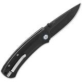 QSP Copperhead Knife Linerlock EDC - 3.5 Inch 14C28N Blade Black G10 Handle with Blue Accents by QSP Knife