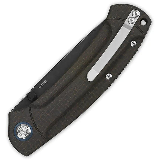 QSP Copperhead Linerlock Knife - 3.5 Inch 14C28N Stonewashed Blade With Micarta Handle For Everyday Carry by QSP Knife