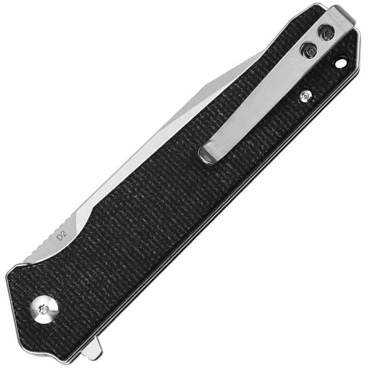 QSP Mamba Linerlock Knife - Micarta Handle With Extended Tang For EDC, 3.5 Inch Satin D2 Blade by QSP Knife