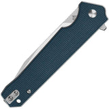 QSP Mamba Knife Linerlock Premium Blue Linen Micarta Handle 3.5in Satin D2 Blade - Grippy EDC Ready by QSP Knife