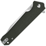 QSP Mamba Linerlock Knife - D2 Stonewash Blade With Green Linen Micarta Handle For EDC Enthusiasts by QSP Knife