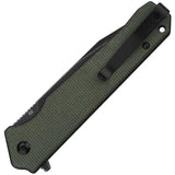 QSP Mamba Linerlock Green Linen Micarta EDC Knife - Reliable D2 Tool Steel Blade For Everyday Carry by QSP Knife