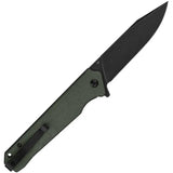 QSP Mamba Linerlock Green Linen Micarta EDC Knife - Reliable D2 Tool Steel Blade For Everyday Carry by QSP Knife