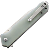 QSP Mamba Linerlock Jade Knife With D2 Blade, 3.5in, 4.5in Closed, Jade G10 Handle, EDC Everyday Carry by QSP Knife
