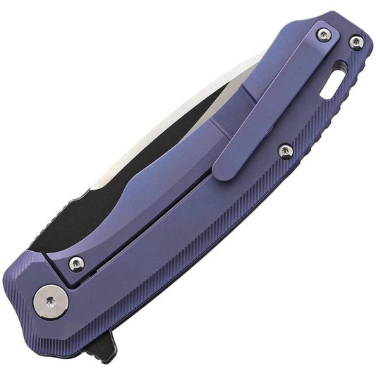 QSP Woodpecker Framelock Knife Purple Titanium Handle 3.75 Inch M390 Blade For EDC Enthusiasts by QSP Knife