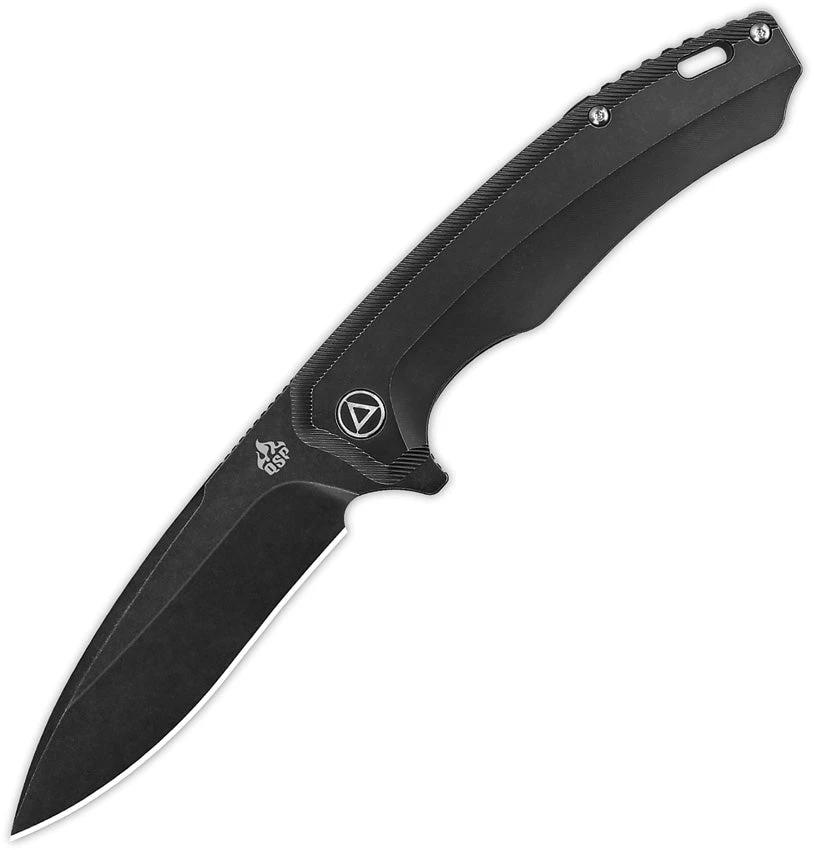 QSP Woodpecker Framelock Knife M390 Black Stonewashed Blade Black Titanium Handle For EDC Enthusiasts by QSP Knife