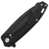 QSP Woodpecker Framelock Knife M390 Black Stonewashed Blade Black Titanium Handle For EDC Enthusiasts by QSP Knife