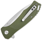 QSP Raven Linerlock Knife - Green G10 Handle, D2 Blade, 4.5 Inch Closed, EDC Enthusiasts Choice by QSP Knife