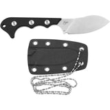QSP Neckmuk Neck Knife QS125A - 6.5 Inch D2 Satin Blade With G10 Full Tang For EDC And Outdoor Enthusiasts by QSP Knife